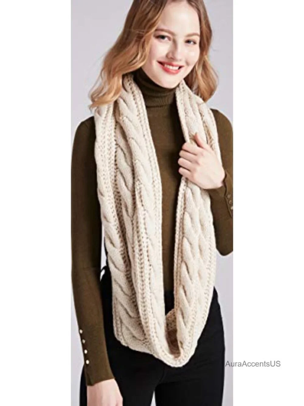 Thick Knit Infinity Circle Scarf Loop Winter Warm Acrylic